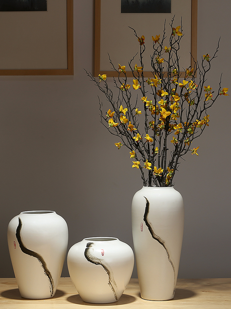 Jingdezhen ceramic vases, new Chinese style is I and contracted sitting room of dried flowers, flower arranging porch is decorated furnishing articles porcelain flowers