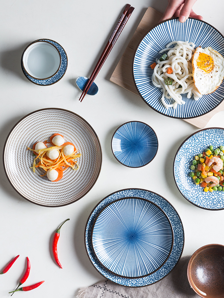 Modern Japanese housewife two food suits for ceramic tableware plate household food dish fish dish dishes spoon plate suit