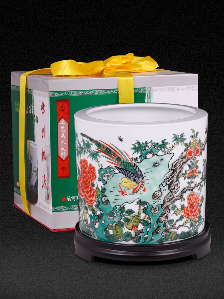 The icing on The cake of jingdezhen ceramics brush pot furnishing articles study of Chinese style household, office decoration