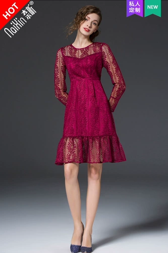 奈昕 Позвольте вам носить красивое и индивидуальное индивидуальное 101211 новое платье в корейском стиле весной и осенью в новом стиле