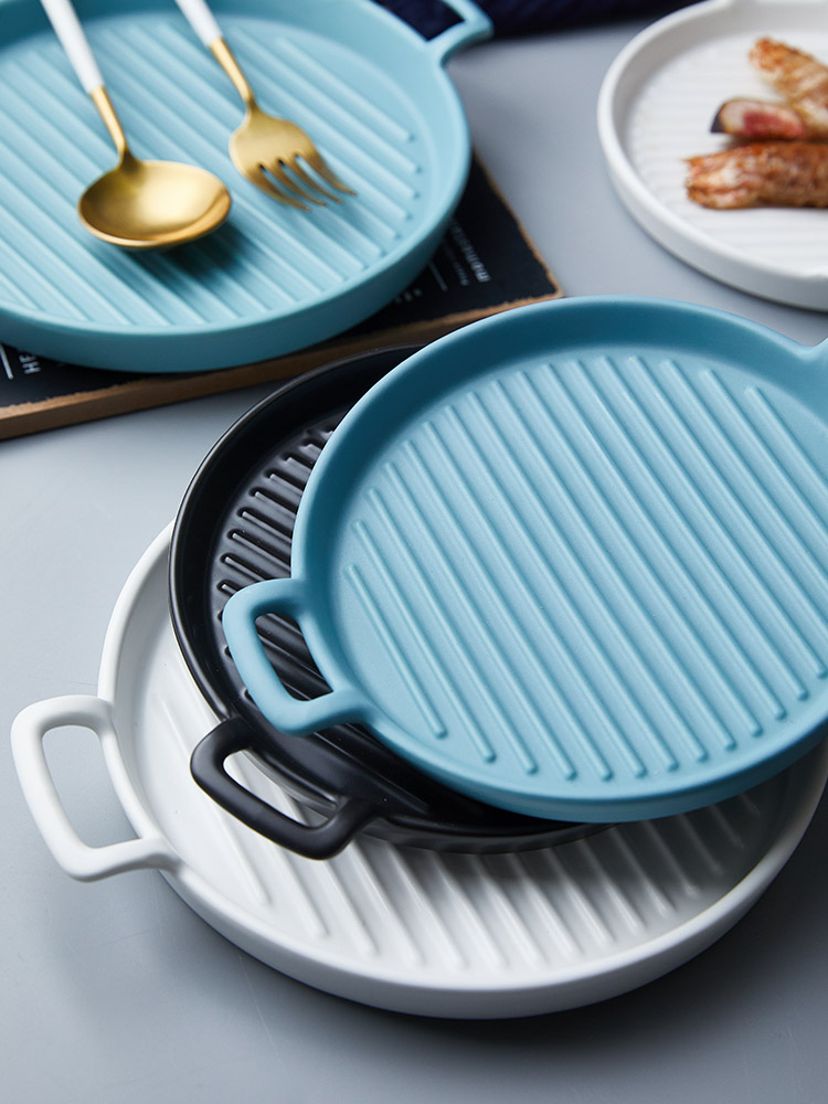 Ears pan ceramic bowl for job baking oven western - style food plate oven dedicated creative dishes