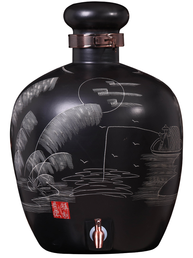 Jingdezhen ceramic jars it wine home sealed up.hide 100 jins bibcock expressions using the brew cylinder barrels