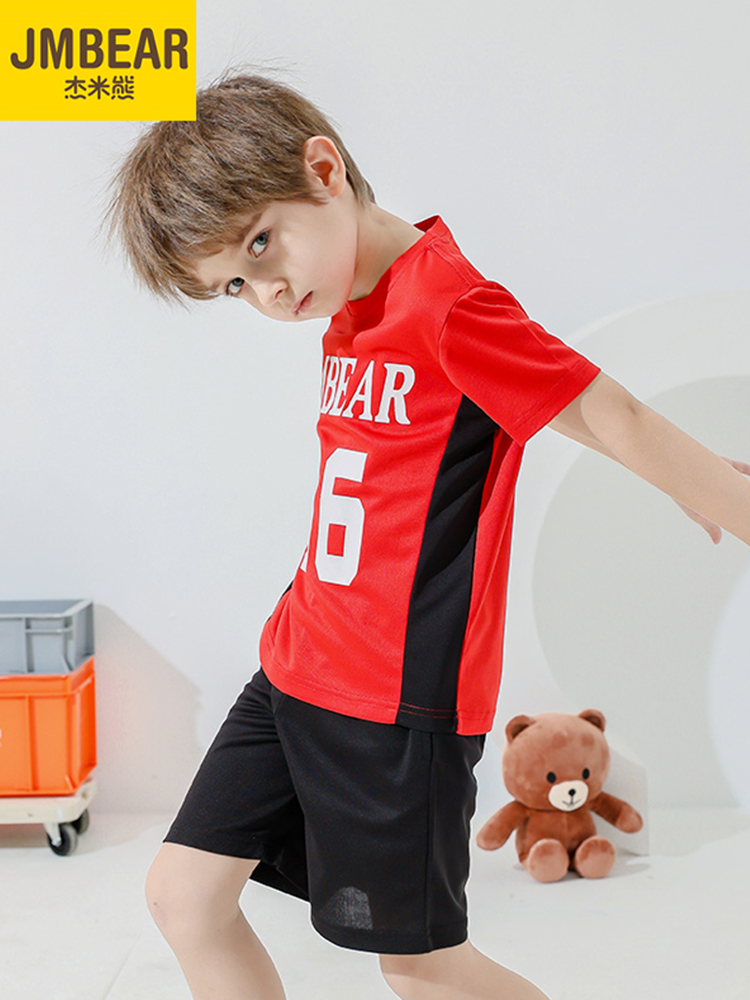 杰米熊 轻薄透气速干 儿童运动T恤短裤套装 天猫优惠券折后￥24.9包邮（￥59.9-35）110~160码多色可选
