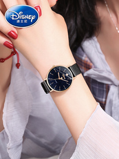 Часы Европа 迪士尼手表女学生学霸小众dw简约文艺ins风女表情侣防水法国森女