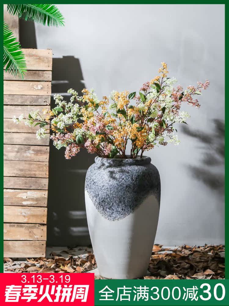 Jingdezhen ceramic retro big vase sitting room home furnishing articles between example hotel club flower arranging flower art study