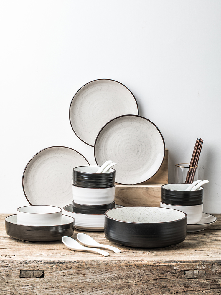 This porcelain dish suits for home dishes suit two lovers creative dish dish bowl chopsticks suit Japanese dishes