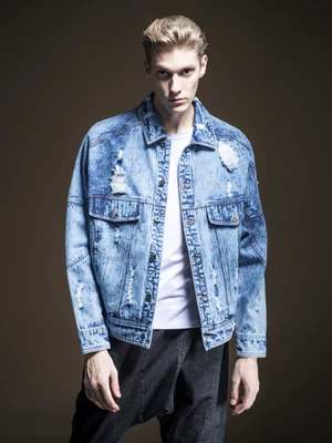 Sản phẩm PINLI 2019 mùa thu mới cho nam áo khoác mỏng denim retro B193204053 - Áo khoác áo bomber Áo khoác