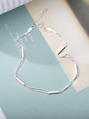 JG đôi vòng chân bạn gái vòng chân nữ sinh viên đơn giản 925 sterling bạc vòng chân đa năng bạc vòng chân lắc chân nữ đẹp Vòng chân