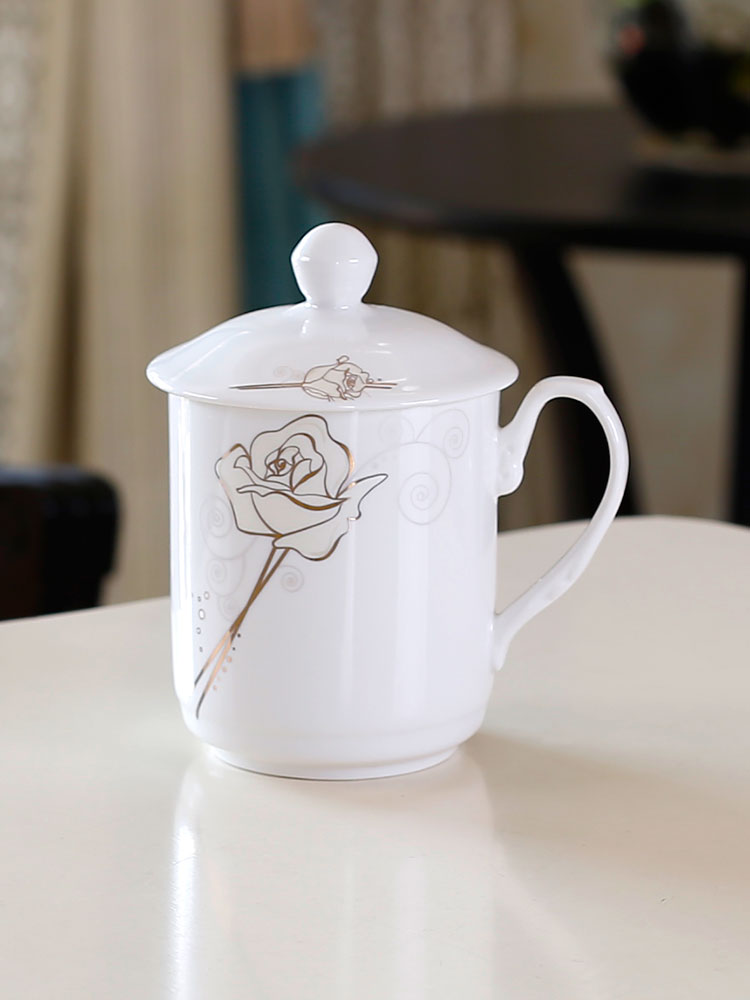 Ya cheng DE ceramic tea cup TD medium cup meeting office cup with cover with handle home business ideas