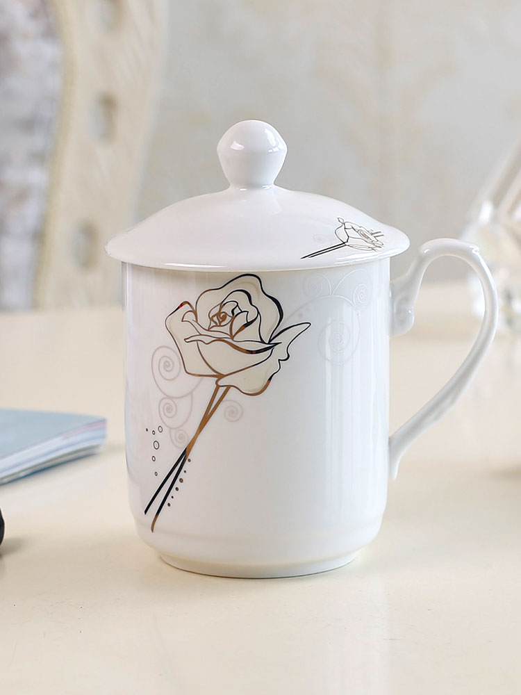 Ya cheng DE ceramic tea cup TD medium cup meeting office cup with cover with handle home business ideas