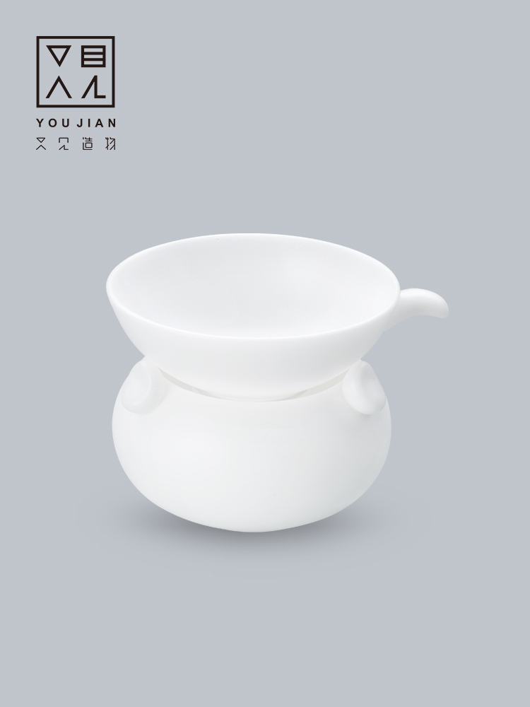 And creation of dehua white porcelain) tea strainer ceramic tea tea strainer creative kung fu tea set insulation parts