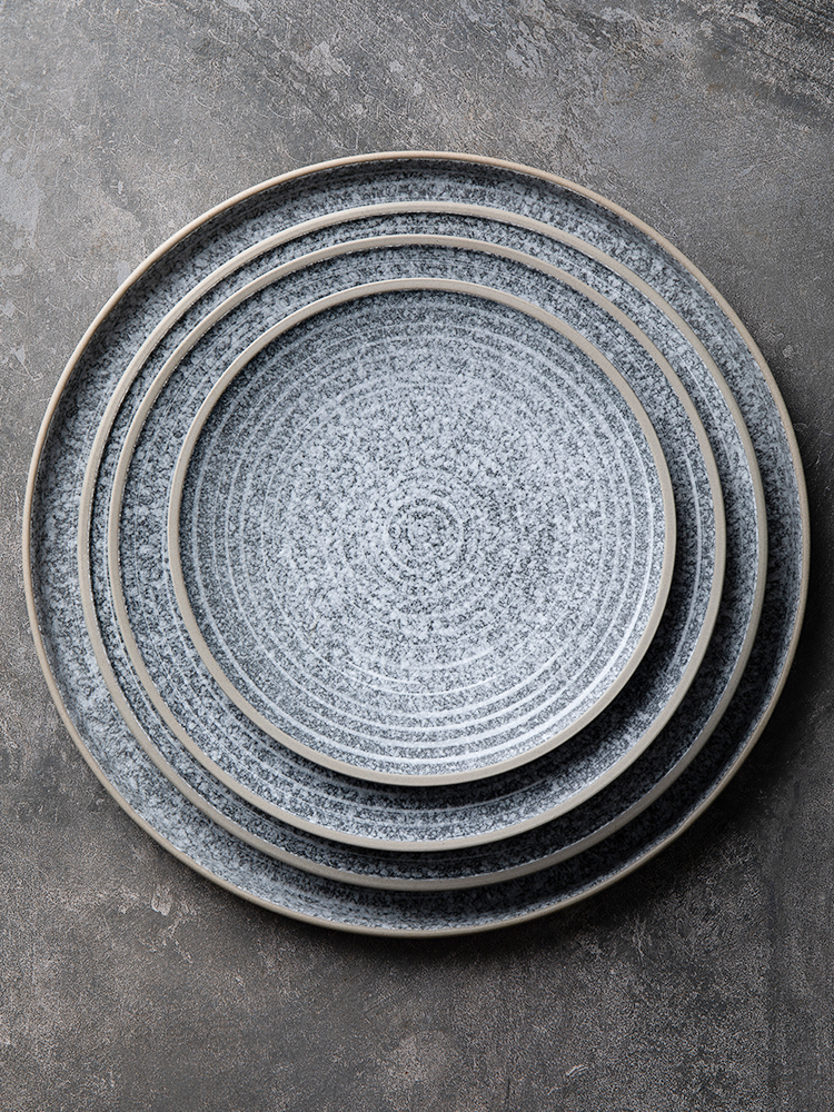 Eat them RAW stone flat ceramic creative Nordic a very shallow dish tray was home sitting room round large plate