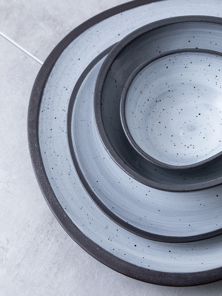 The nest And rice bowls ceramic bowl shaped the market of household steak plate of creative retro rainbow such use
