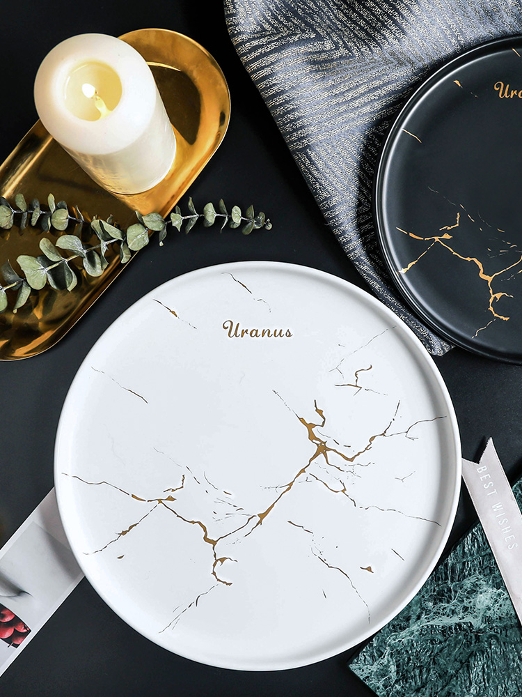 Steak dish food dish European household ceramics Steak knife and fork dish suits for the Nordic western - style food tableware pasta dish