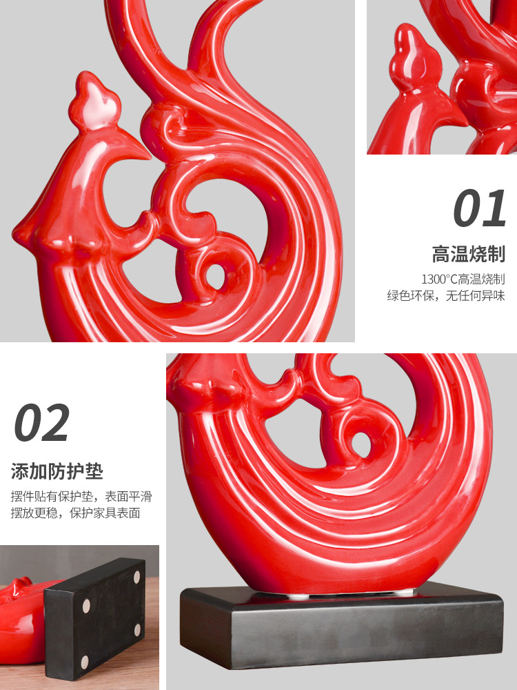 Furnishing articles household act the role ofing is tasted, the sitting room decorate ceramic fire phoenix TV ark, creative modern decoration wine porch is decorated