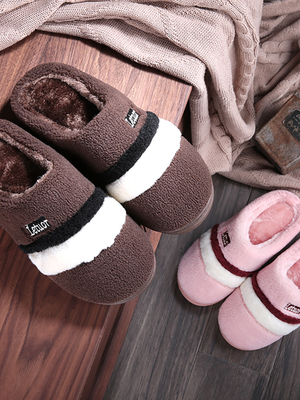 Nữ mùa đông dép nhà cotton vài nhà ấm nội thất không trượt dép mềm có đế nặng đáy nam len Mao Yuezai - Trang chủ dép mang ở nhà Trang chủ