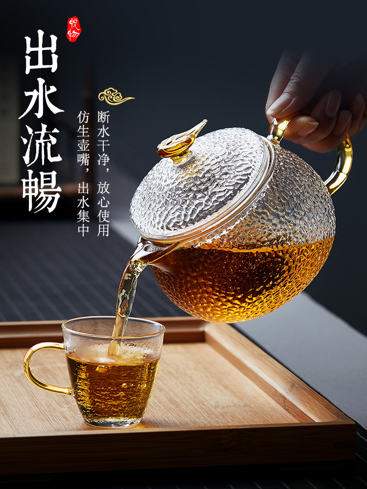 Transparent kính ấm trà ở nhiệt độ cao lò gốm trà lọc ấm dày phù hợp với nhà hoa nồi điện