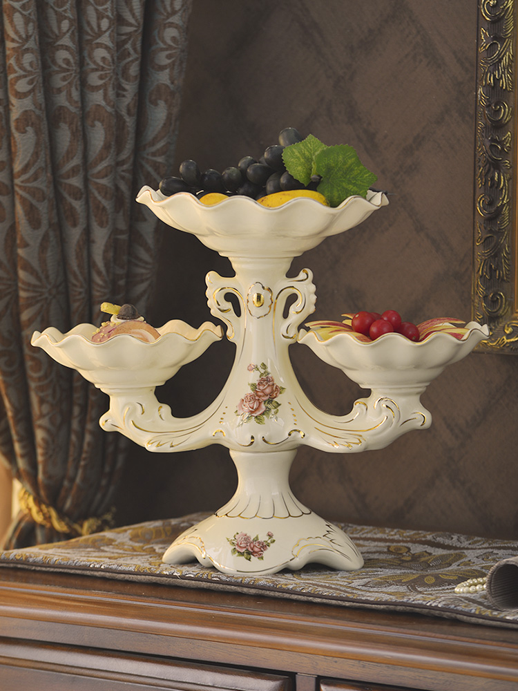 Ou compote three modern high layer ceramic multilayer creative move home sitting room tea table fruit bowl