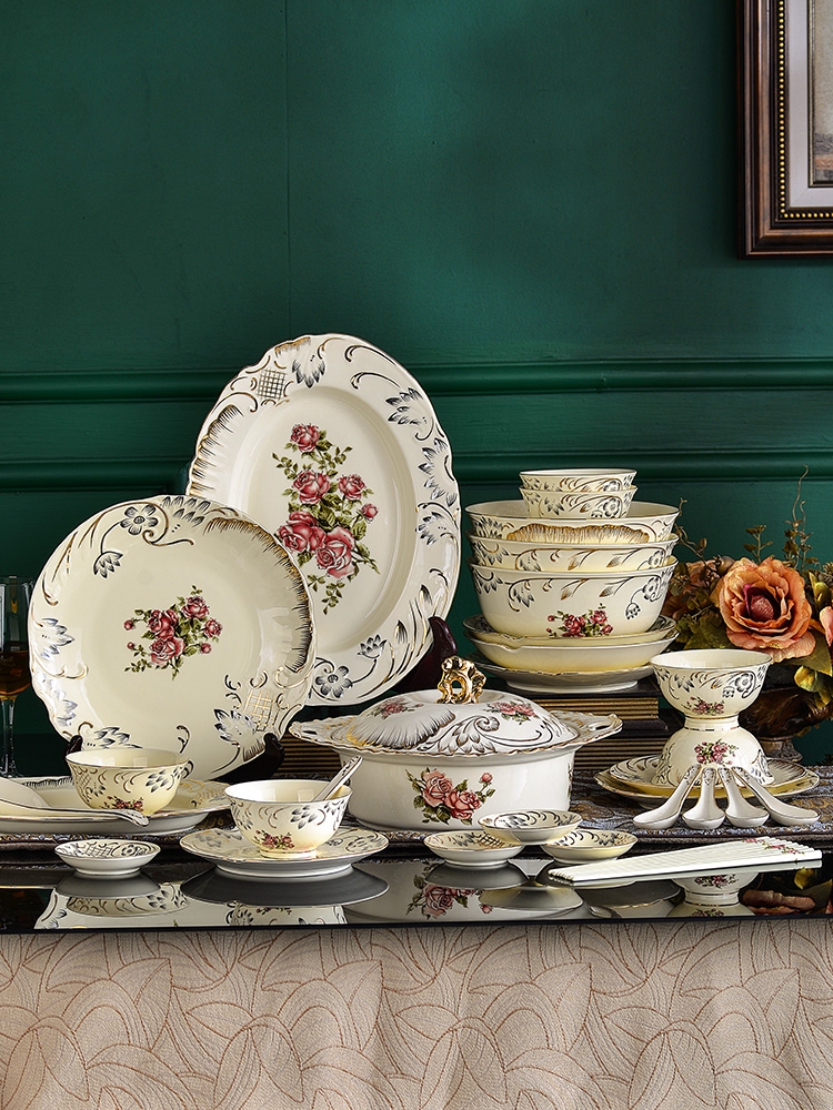 The Original fish dish dish dish dish creative household ceramics tableware continental plate of circular plate steamed fish dishes