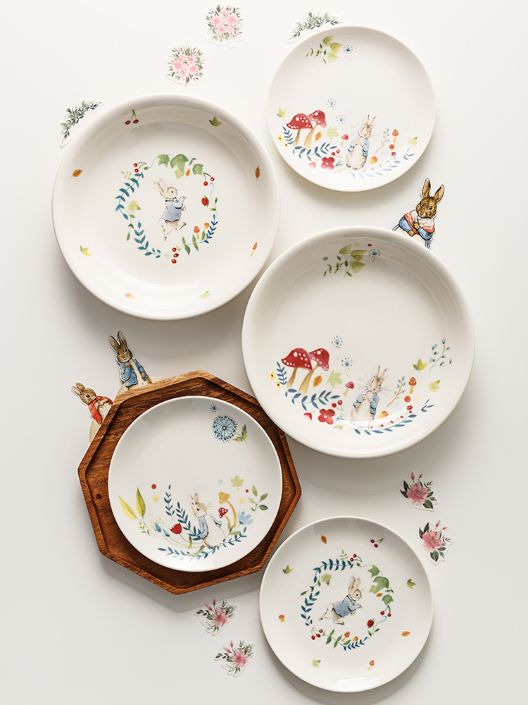 Than the the original authorization rabbit cartoon ceramic plate eat dish plates European household salad bowl western - style food tableware