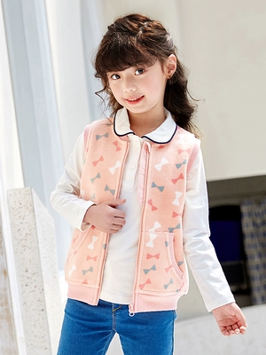 Cô gái vest bên ngoài mặc áo lông cừu trẻ em mùa xuân và mùa thu em bé vest cô gái vest vest mùa thu đông - Áo ghi lê áo gile cho trẻ sơ sinh Áo ghi lê