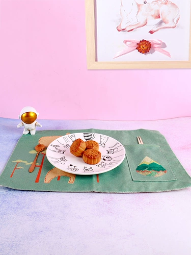 Японская ткань, детский складной школьный настольный коврик для домашнего использования для школьников, из хлопка и льна, защита от ожогов