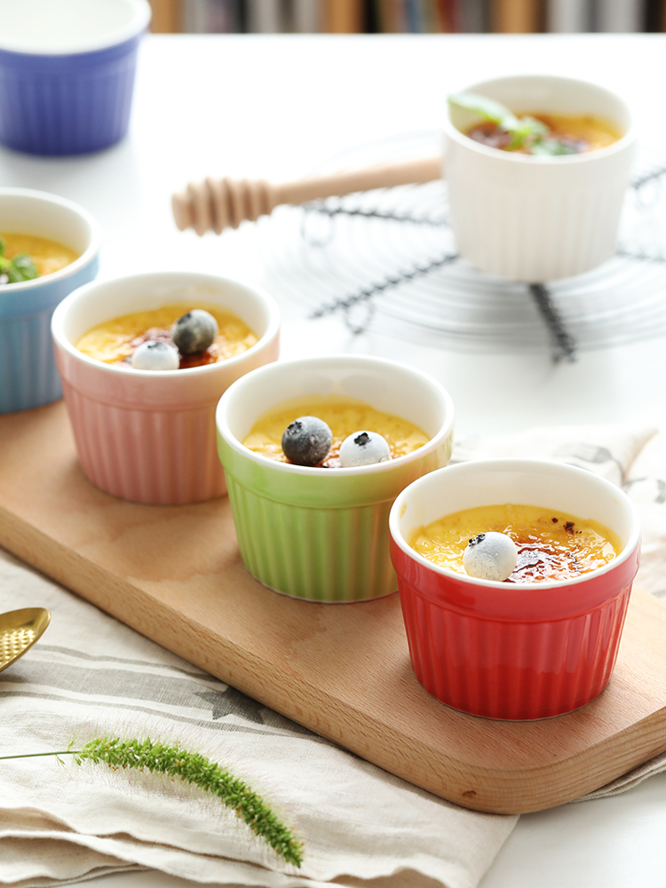 Small ceramic shu she roasted bowl double peel milk pudding cup cake steamed egg bowl bowl for household special dishes