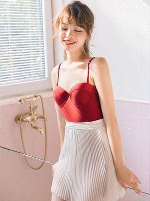 Xiaotao đồ bơi nữ bảo thủ giảm béo gợi cảm trở lại ngực nhỏ tập hợp váy kiểu áo tắm một mảnh độc lập mẫu áo tắm liền thân đẹp Bộ đồ bơi One Piece
