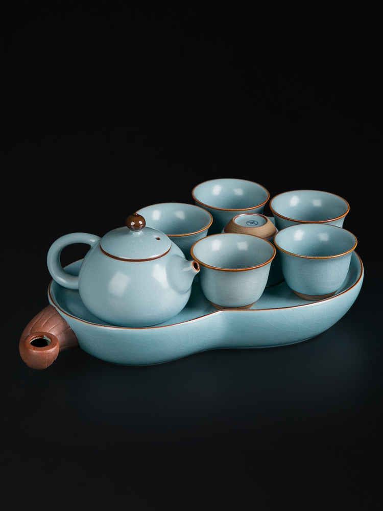 Jingdezhen ceramic your up kung fu tea set a small set of simple portable travel tea set tea tray storage type teapot