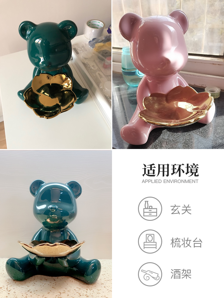 Nordic ceramic bear the receive furnishing articles ideas into feel put keys sitting room porch light much version into gifts