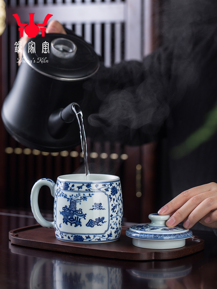 Clock home up ceramic cups jingdezhen porcelain maintain bound branch office sweet move and a cup of tea cup with lid