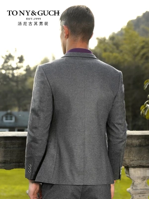 Bộ đồ vest nam màu xám Bộ đồ liền thân giản dị Chú rể Váy cưới Bộ đồ nam Bộ kiểu Anh - Suit phù hợp áo vest nam cao cấp Suit phù hợp