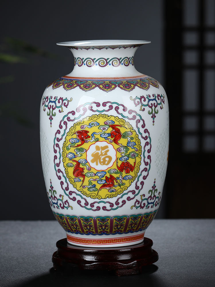 Jingdezhen ceramics vase furnishing articles, the sitting room is blue and white and exquisite ipads China Chinese flower arranging rich ancient frame craft ornaments