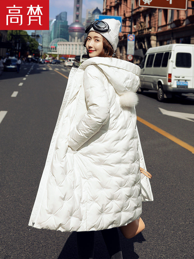 高梵 女式长款刺绣羽绒服 天猫优惠券折后¥279包邮(¥459-180)