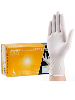 Cấp thực phẩm dùng một lần găng tay cao su nhựa cao su nitrile dày phục vụ nhà bếp nội trợ làm đẹp bác sĩ bền găng tay cách điện 35kv găng tay không bột 