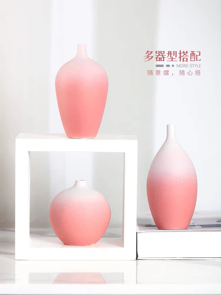 Vase is placed in the sitting room is contracted and I ceramic flower arranging flowers small bottle of dry flower receptacle porch household act the role ofing is tasted pure and fresh