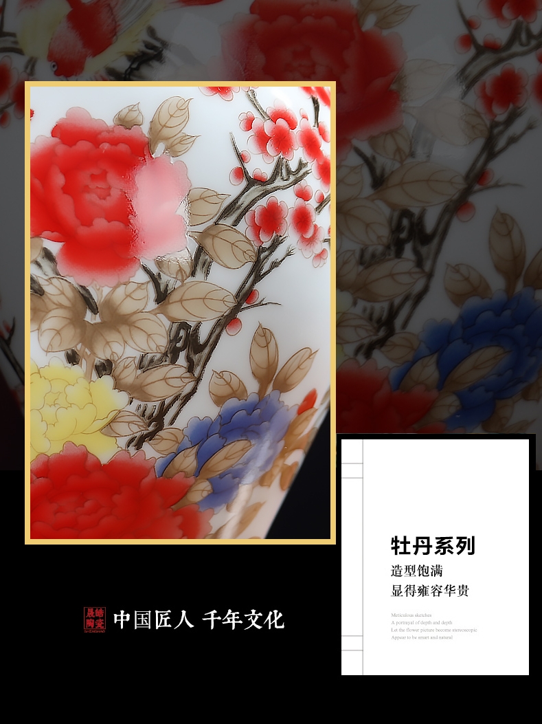 The New three - piece vase furnishing articles dried flower flower arranging jingdezhen ceramic Chinese style household office sitting room adornment