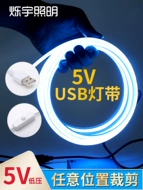 đèn sạc dẫn với 5v điện áp thấp pin siêu sáng usb linh hoạt neon silicon mềm dải ánh sáng đã rút phích cắm