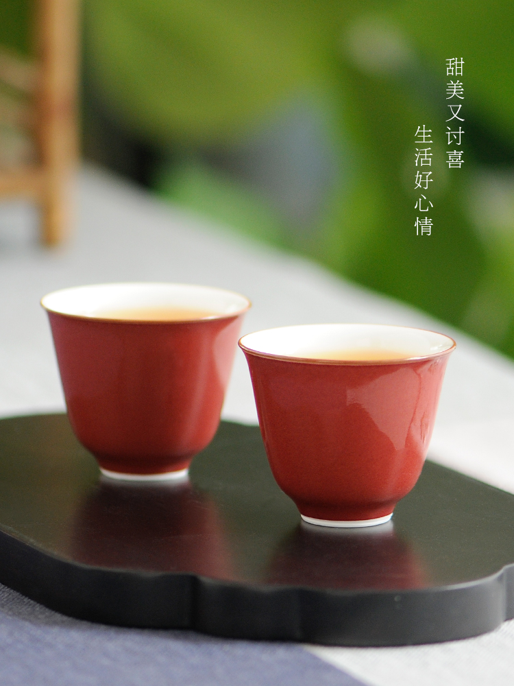 Ceramic cups kung fu masters cup sample tea cup small cups cups suit jingdezhen high temperature color glaze tea set