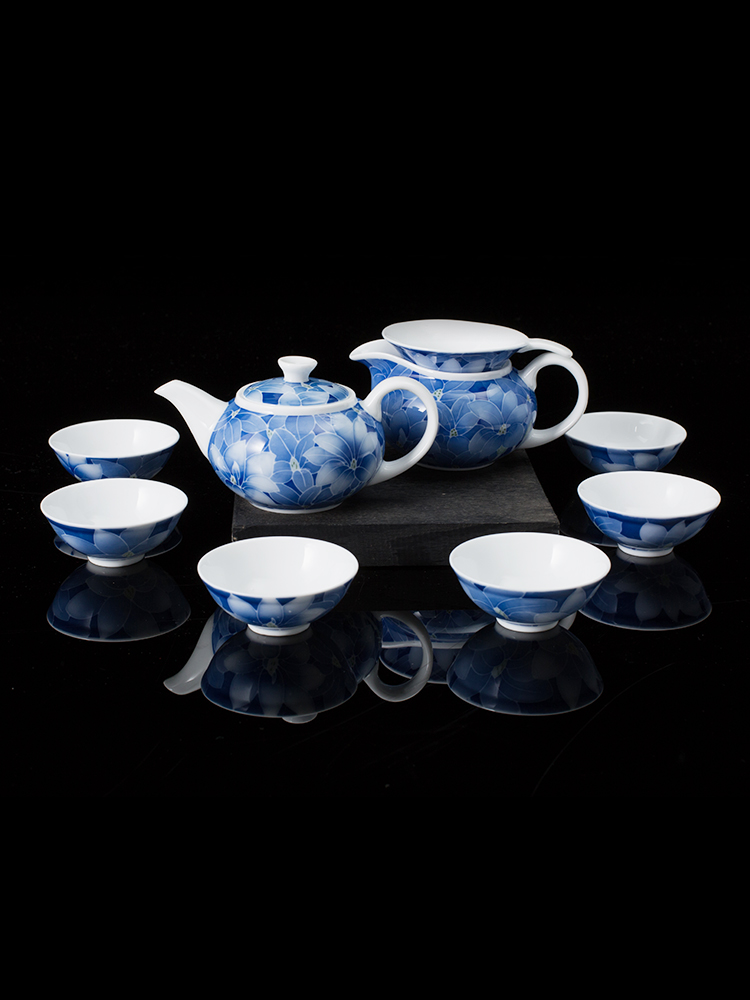 China red porcelain up, poly real (9 kung fu tea set liling hand - made porcelain ceramics tea teapot teacup