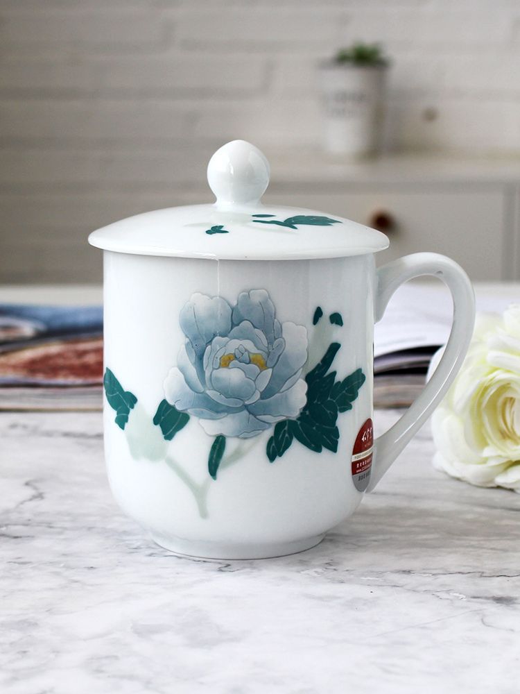 China red porcelain cup up with NPC under the liling glaze color hand - made teacup with cover office glass ceramic gifts
