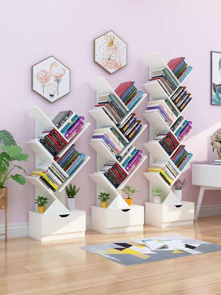 Simple kệ sách kệ sinh viên sáng tạo cây đích đơn giản giá rẻ lưu trữ tủ sách nhỏ tỉnh không gian nhà