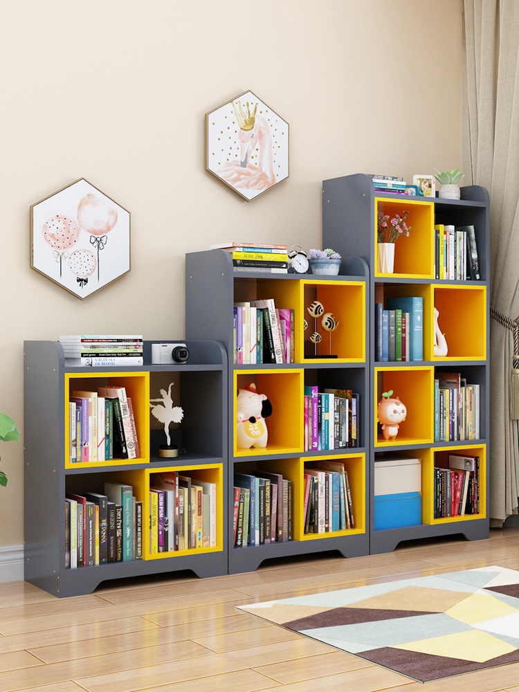 Nordic nhiều lớp gỗ tủ sách kết hợp tiết kiệm không gian phòng đơn giản sàn tủ sách sống trẻ em đơn giản của tủ lưu trữ nhỏ
