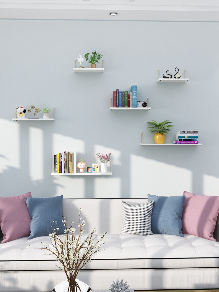 Tường kệ từ tách tường giá phòng ngủ kệ tường tường trang trí gỗ đấm TV miễn phí