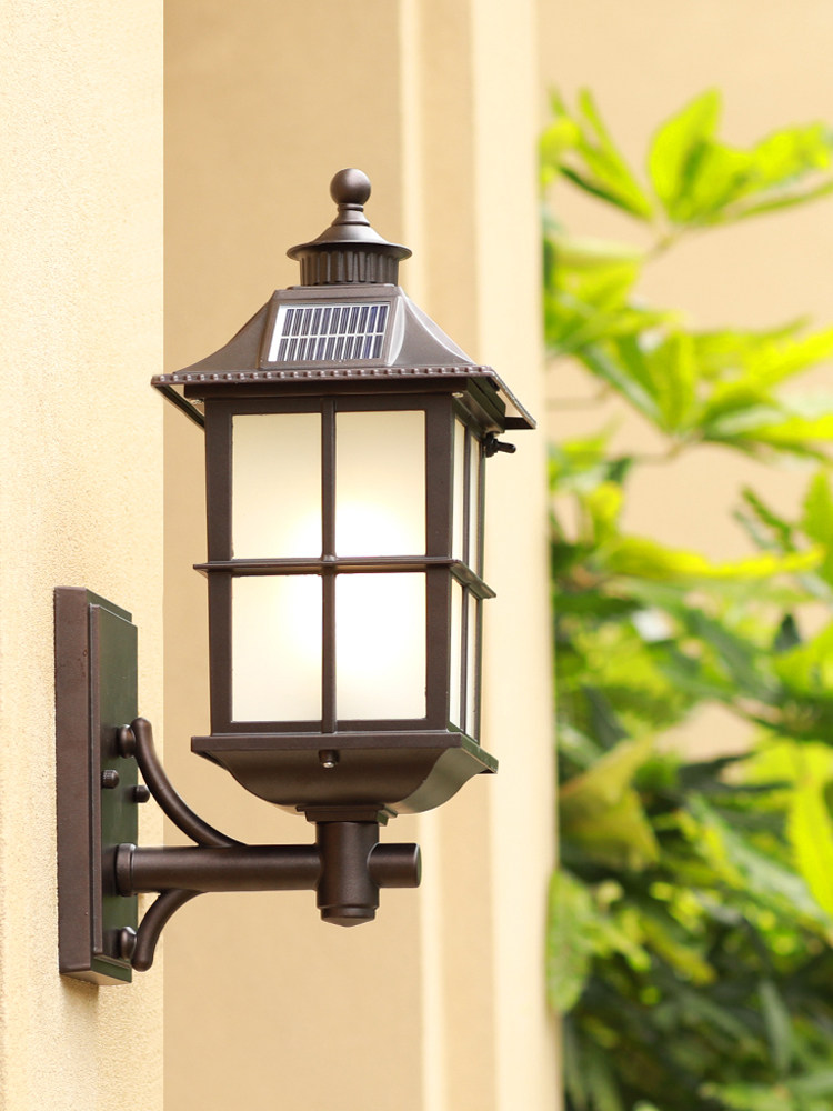 Đèn Tường Năng Lượng Mặt Trời Ngoài Trời Chống Nước Biệt Thự Sân Vườn Nhà Ban Công Đèn Ngoài Trời Cổng Ngoại Thất Tường Lối Đi Đèn Sân Vườn đèn năng lượng mặt trời ốp tường đèn ốp tường năng lượng mặt trời