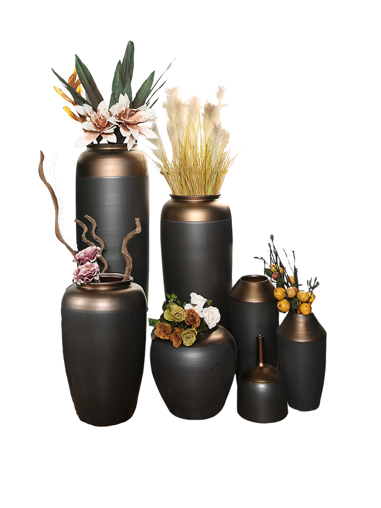 I and contracted jingdezhen ceramics of large sitting room zen vase dry flower is placed manually pottery decoration