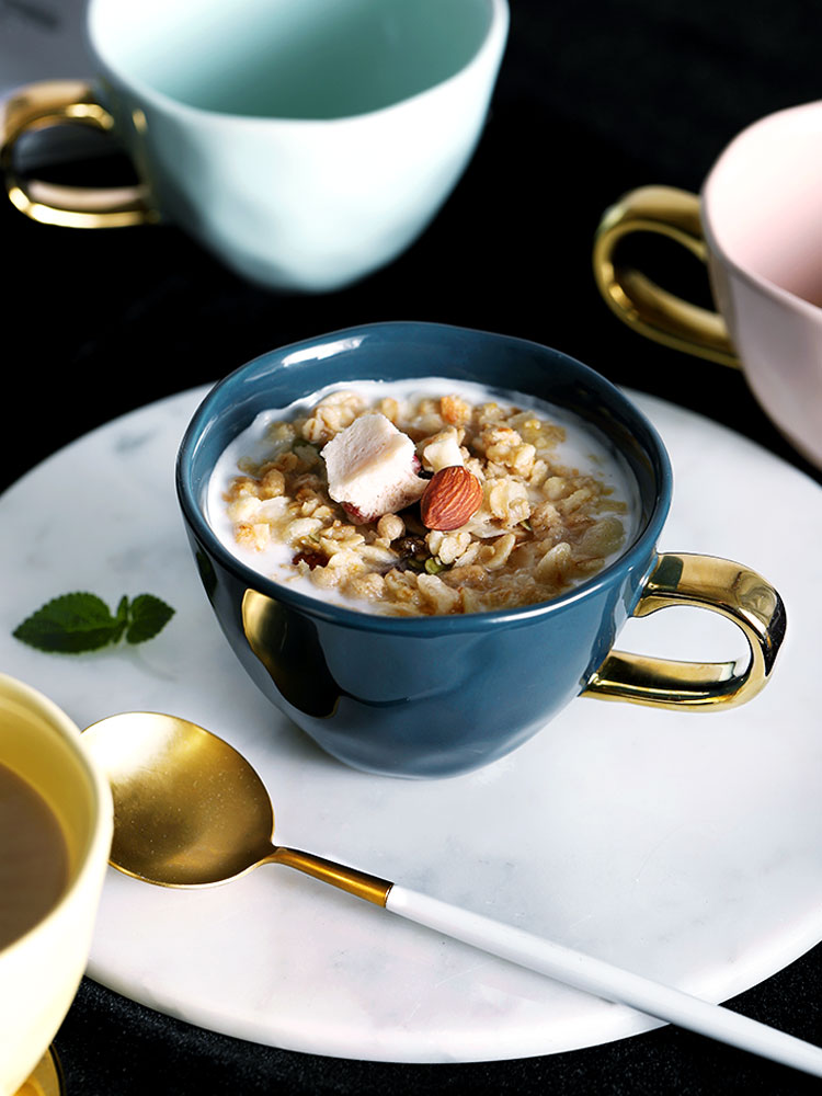 Mark cup ceramic girl lovely ultimately responds a cup of instant oatmeal breakfast cup of the big capacity of the high level of the appearance of CPU boreal Europe style