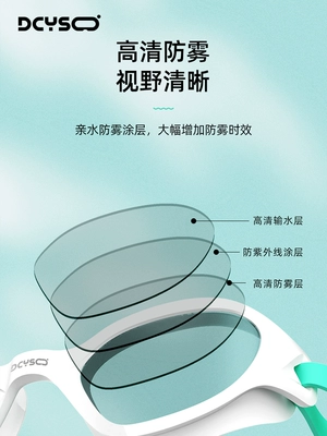 Kính bơi Dcyso chống thấm nước, chống sương mù, độ phân giải cao, nam, nữ, trẻ em, cận thị, kính bơi màu trơn, bộ mũ bơi, lặn kính bơi arena kiếng bơi 