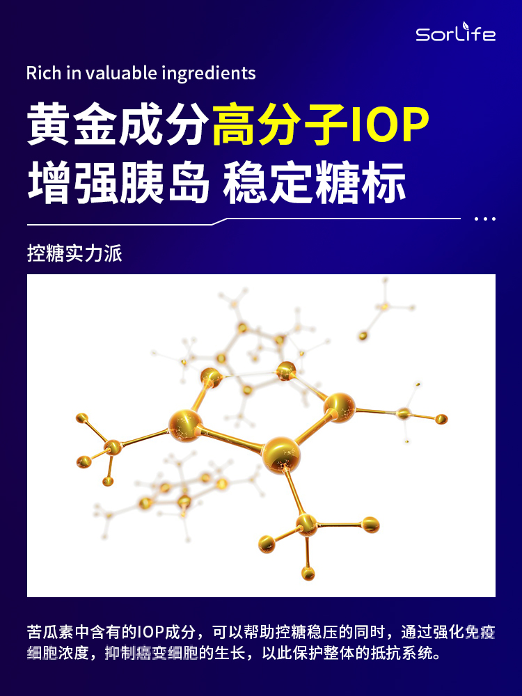 稳定糖标 Sorlife 浓缩天然苦瓜素胶囊 60粒 天猫优惠券折后¥69包邮(¥138-69)