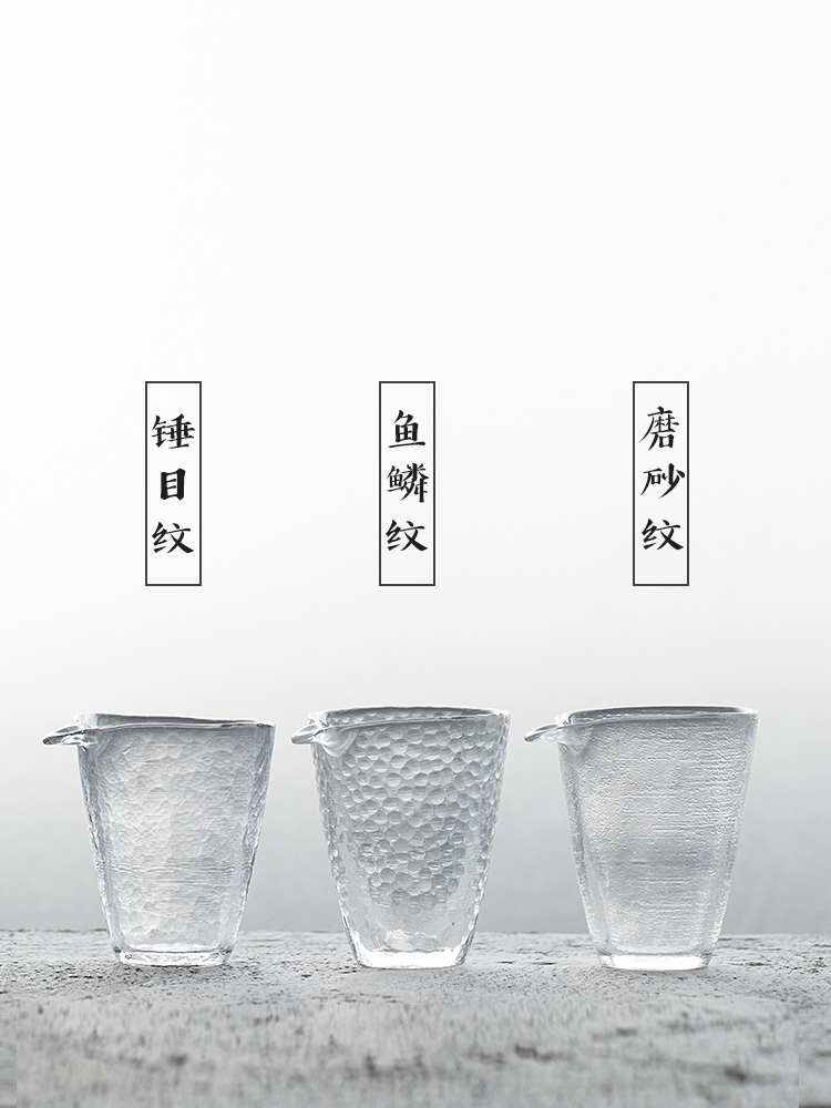 Fair thickening heat - resistant glass tea cup grinding hammer Japanese) large points tea, kungfu tea accessories